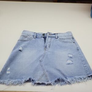 Lucky & Blessed Blue A-Line Mini Skirt